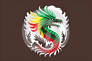 Quetzalcoatl symbol. Generative AI.