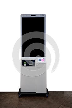 Queue management system machine with ticket dispenser isolated o