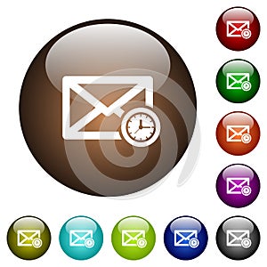 Queued mail color glass buttons photo