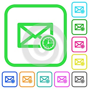 Queued mail vivid colored flat icons icons photo