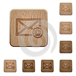Queued mail wooden buttons photo