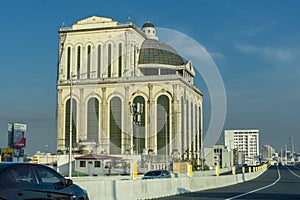 Quezon City, Metro Manila, Philippines - The Sanctuarium, a large columbarium, as seen from Skyway