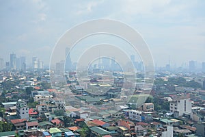 Quezon city overview during daytime afternoon in Philippines