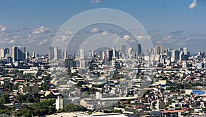 Quezon City, Philippines - The northern Manila skyline - Binondo, Sta. Cruz, Sampaloc districts, as seen from 8km away