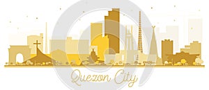 Quezon City skyline Golden silhouette.