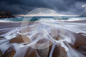 Quiberon coastline in Brittany France