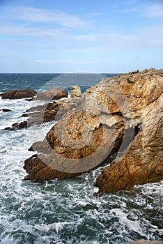 Quiberon wild coast in brittany france