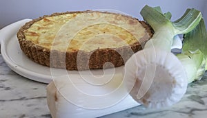 Quiche, healthy and appetizing, garlic quiche.