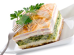 Quiche with ham cheese