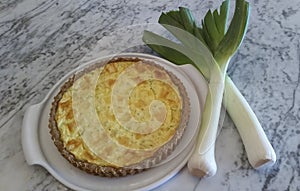 Quiche, healthy and appetizing, garlic quiche.