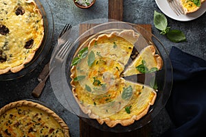 Quiche Lorraine with ham and cheese