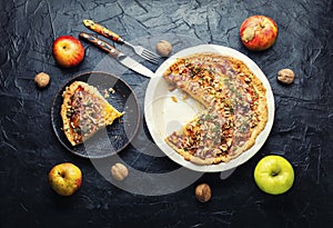 Quiche open apple pie