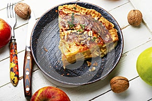 Quiche open apple pie