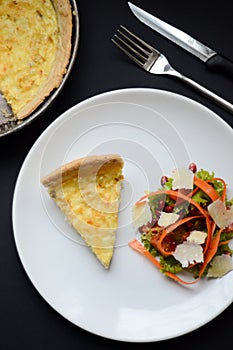 Quiche with salad