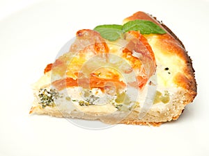 Quiche slice on a plate