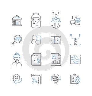 Quick adaptation line icons collection. Agile, Versatile, Quick-change, Resourceful, Adaptable, Rapid, Versed vector and photo