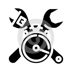 quick assembly glyph icon vector illustration