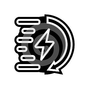 quick charge enabled glyph icon vector illustration
