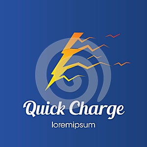 Quick charge logo or symbol template design