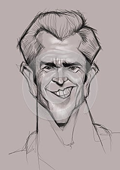 A quick digital sketch of Mel Gibson