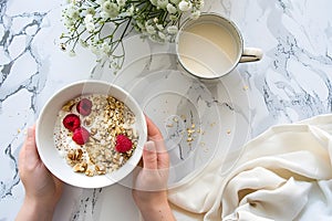 Quick and easy breakfast ideas with minimalistic presentation photo