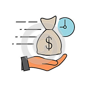 Quick and easy loan fast money providence icon vector illustration. easy instant credit, loan payment, fast money icon, finance