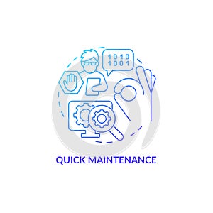 Quick maintenance blue gradient concept icon