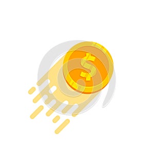 Quick money logo vector design. fast money icon illustration