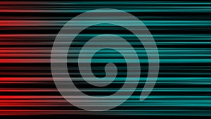 Quick motion of multicolored neon rays shimmering horizontally on the black background. Animation. HD animation with