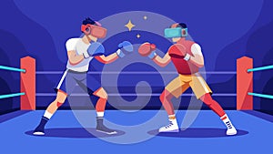 With quick reflexes and strategized combos the boxers battled it out in a VR arena honing their skills against virtual photo