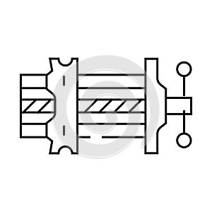 quick release vice line icon vector illustration