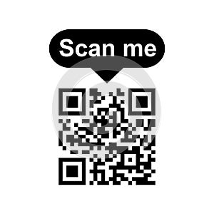 Quick Response Code, Inscription scan me, QR code for smartphone â€“ vector