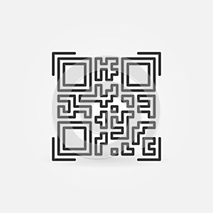 Quick Response Code linear icon. QR vector outline sign