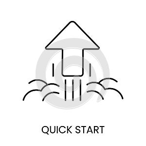 Quick start linear icon in vector