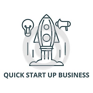 Quick start up business vector line icon, linear concept, outline sign, symbol