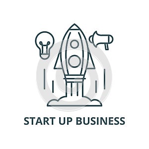 Quick start up business vector line icon, linear concept, outline sign, symbol