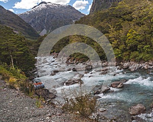 Quick Stopover at Christie Falls Parking (Milford Sound Highway, South Island, New Zealand)