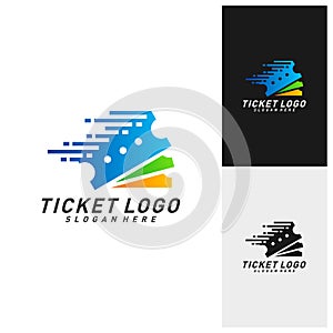 Quick Ticket Logo Template Design Vector, Emblem, Creative design, Icon symbol concept