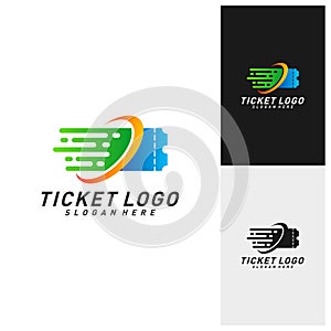 Quick Ticket Logo Template Design Vector, Emblem, Creative design, Icon symbol concept