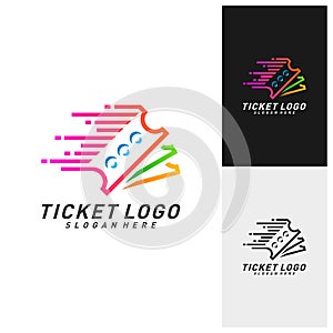 Quick Ticket Logo Template Design Vector, Emblem, Creative design, Icon symbol concept