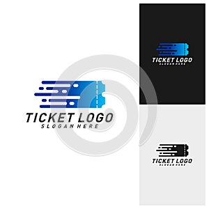 Quick Ticket Logo Template Design Vector, Emblem, Creative design, Icon symbol concept