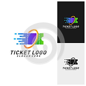 Quick Ticket Logo Template Design Vector, Emblem, Creative design, Icon symbol concept