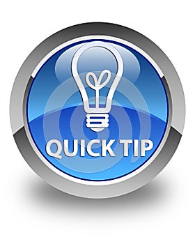 Quick tip (bulb icon) glossy blue round button