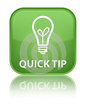 Quick tip (bulb icon) special soft green square button