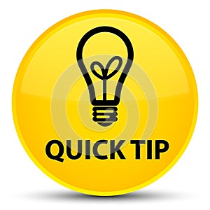 Quick tip (bulb icon) special yellow round button photo
