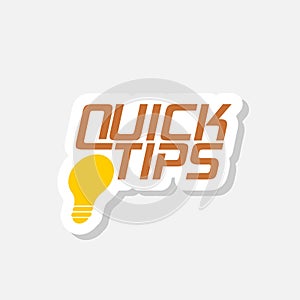 Quick tip hint icon isolated on gray background