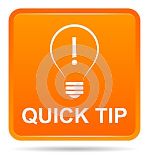 Quick tip orange button help and suggestion concept