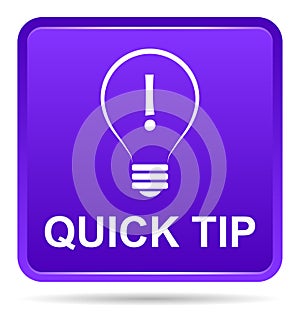 Quick tip purple button help and suggestion concept