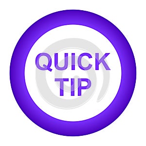 Quick tip purple round button help and suggestion concept