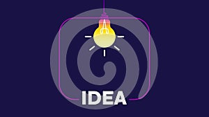 Quick Tips badge with light bulb and speech bubble. Trendy flat animation on white background